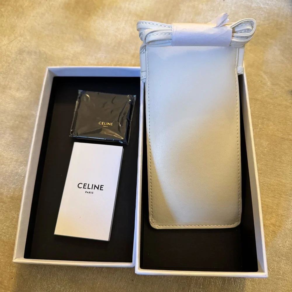 Celine St Tropez White Sunglasses Leather Case - Picture 3 of 5